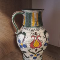 Винтидж "Gmunden Keramik" ръчно рисувана ваза, снимка 5 - Вази - 40470994