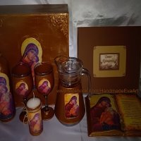 Подарък за кръстници- Старинна книга с икона /снимка/ и поздрав, снимка 11 - Подаръци за кръщене - 32389241
