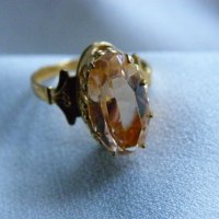 Позлатен сребърен пръстен с морганит, снимка 7 - Пръстени - 23497599