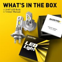 LED Крушки AUXITO 2 бр. H7 с вентилатор, 20000LM с вентилатор, Turbo, снимка 1 - Аксесоари и консумативи - 44327162