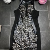 Дамска черна лятна рокля с кожени мотиви, снимка 6 - Рокли - 34465992