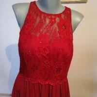 Червена бална рокля на MASCARA, р-р М, нова, с етикет, снимка 3 - Рокли - 35741564