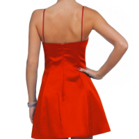 Cliche червена рокля с тънки презрамки , снимка 3 - Рокли - 44806327