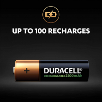 Презареждащи акумулаторни батерии Duracell 2500mAh AA 4бр, снимка 8 - Друга електроника - 36359615