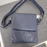 Чанта за рамо с капак, екокожа, синя - 8813, снимка 3 - Чанти - 42519012