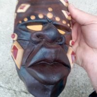 Африканска глинена маска, снимка 5 - Антикварни и старинни предмети - 40768041