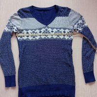 Красив пуловер с вълна в състава, S/M размер, снимка 2 - Блузи с дълъг ръкав и пуловери - 35786217