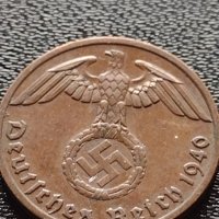 Две монети 1 райхспфенинг 1940г. Трети райх с СХВАСТИКА редки за КОЛЕКЦИЯ 3682, снимка 7 - Нумизматика и бонистика - 40637877