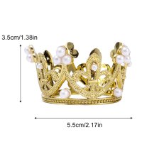 Сребриста и златиста малка корона с перли топер декорация , снимка 14 - Други - 44197654