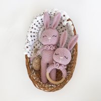 Плетени бебешки дрънкалки, гризалки, чесалки, детска играчка, подарък за бебе, снимка 11 - Дрънкалки и чесалки - 41223982