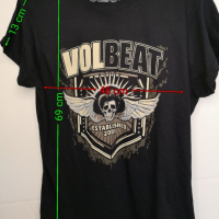 Разпродажба VOLBEAT Мъжка/дамска черна тениска, размер L, снимка 2 - Тениски - 36457775