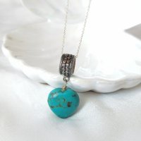 Колие Turquoise Heart 462, снимка 3 - Колиета, медальони, синджири - 41039243