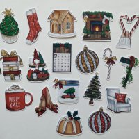 Дизайнерски стикери за скрапбук Christmas at home 18 бр - V070, снимка 2 - Други - 42279124
