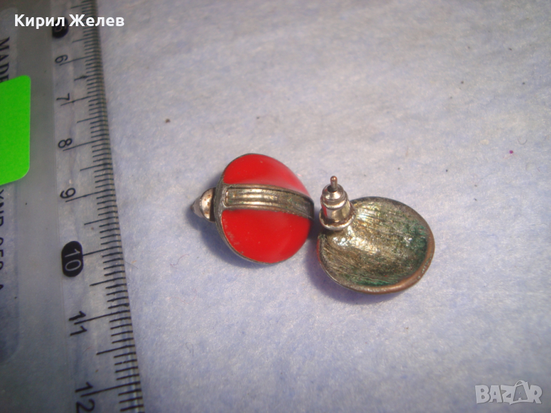 СТАРИ МЕДНИ СРЕБРИСТИ ЕМАЙЛИРАНИ ВЕНТИДЖ ДИЗАЙН ОБЕЧКИ 13884, снимка 1