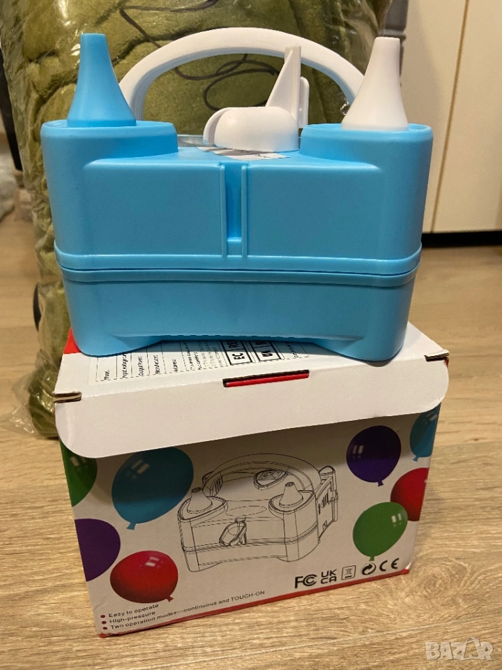  Електрическа помпа за надуване на балони с две гнезда / 400W, снимка 1