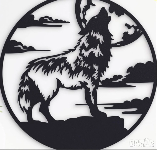 Декорация – Вълк под лунна светлина, снимка 1
