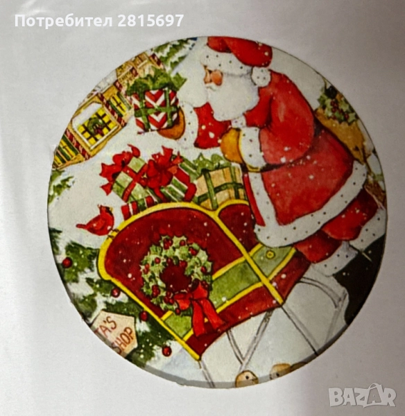 Дървена коледна подложка за горещи съдове, снимка 1