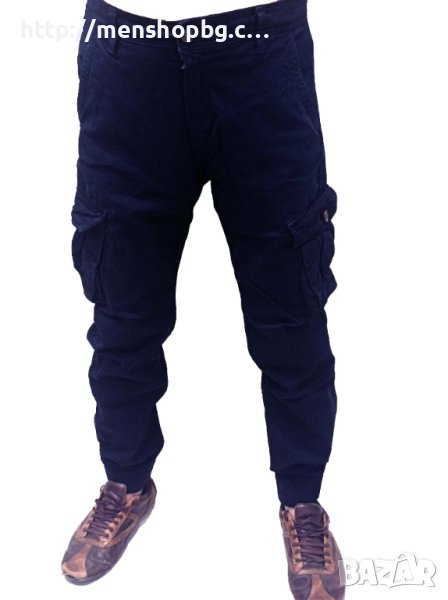Мъжки карго панталон - тъмно син, снимка 1