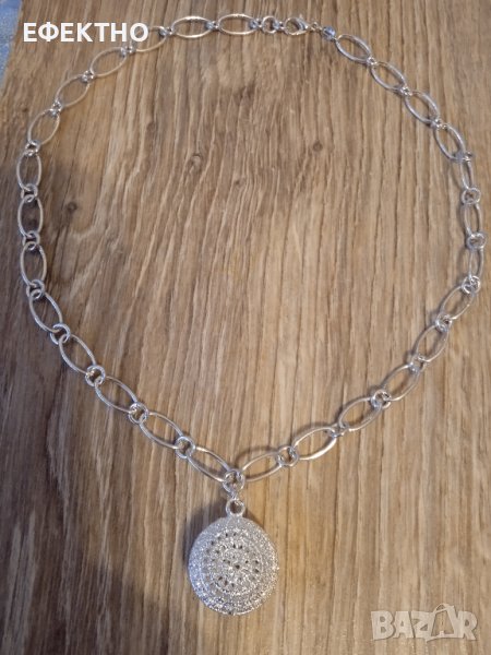 Нов, масивен дамски ланец с висулка-масивно филигран топче. В луксозна, подаръчна кутия., снимка 1