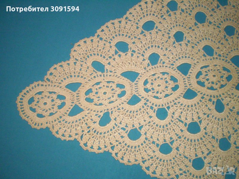 Плетена на една кука покривчица  цвят екрю, снимка 1
