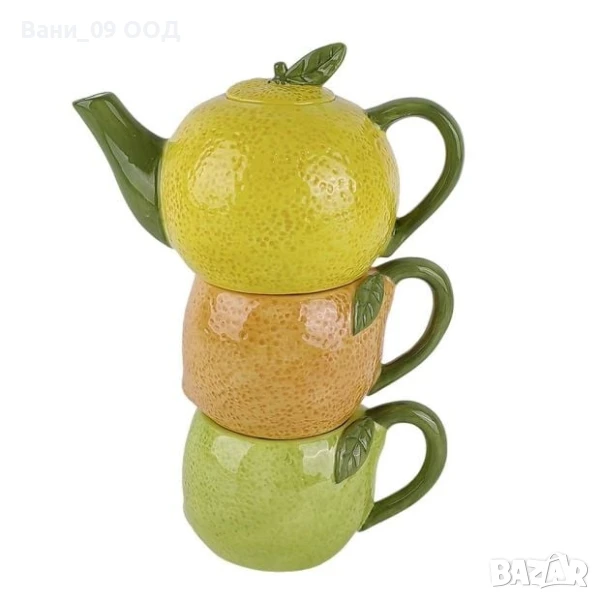 Красив сет за чай-чайник + 2 чаши, снимка 1