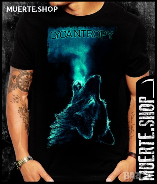 Черна тениска с щампа LYCANTROPY, снимка 1