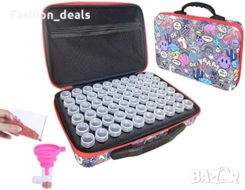 Нова чанта за съхранение на аксесоари за рисуване на диаманти 60 слота контейнери за 5D диамант, снимка 1