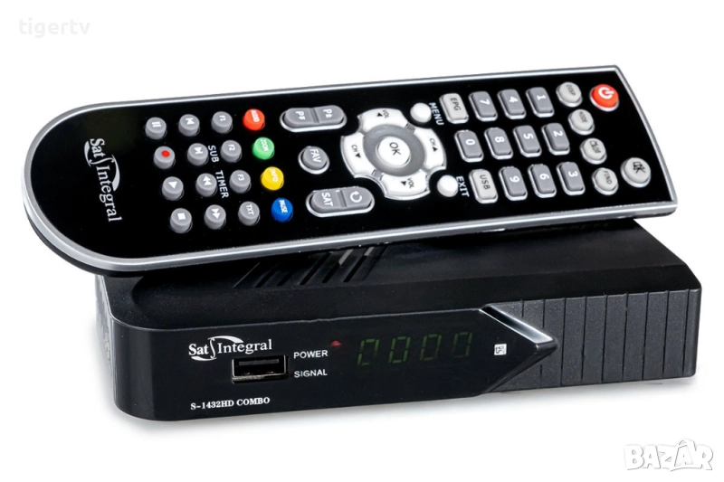Sat Integral S-1432 HD Combo H.265/ Приемник за цифрова ефирна, сателитна телевизии 3 в 1, снимка 1