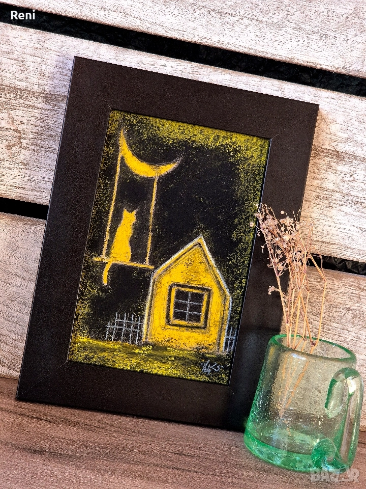 Нощ, малка картина въглен, снимка 1