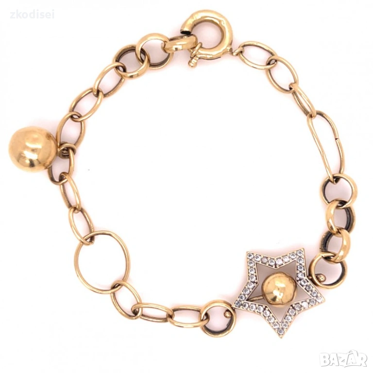 Златна дамска гривна 5,90гр. 17,5см. 14кр. проба:585 модел:16171-1, снимка 1