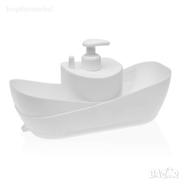 Дозатор за сапун Versa 2 в 1 за мивка, Бял, полипропилен, 11 x 26 x 10 cm, снимка 1