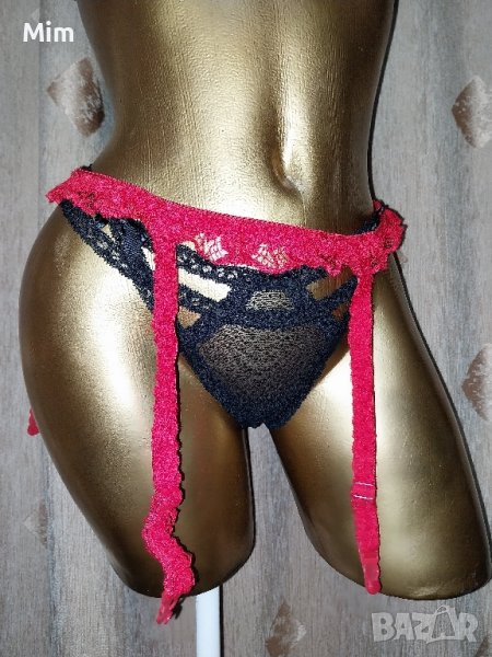 L/XL Червен дантелен колан с жартиери за чорапи , снимка 1