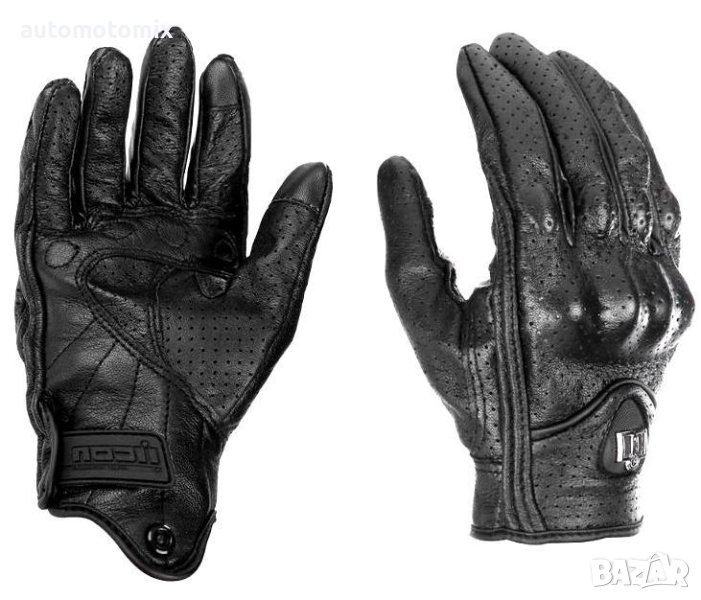 Ръкавици за мотор,естествена перфорирана кожа ICON, снимка 1