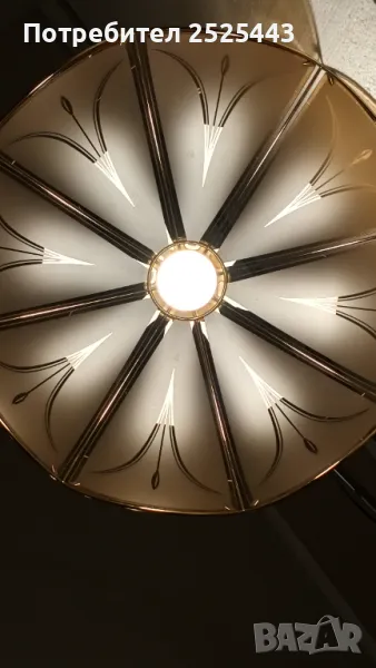 Абажур (Полилей) метален с 8 стъкла и Нова LED крушка Е27 9W 4000K, снимка 1