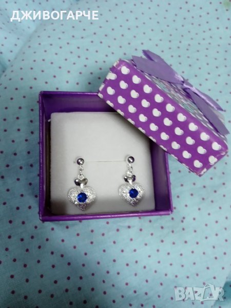 Нови, сребърни обеци със сърца. В луксозна, подаръчна кутия., снимка 1