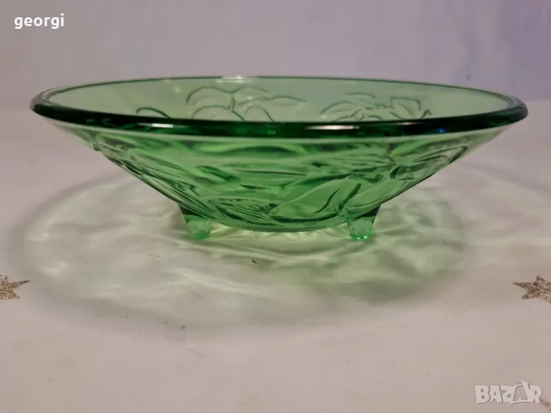 ретро фруктиера от цветно стъкло 25/1, снимка 1