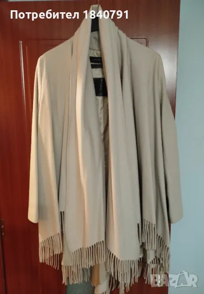 Палто/манто ZARA – бледо млечно бежово, L, снимка 1