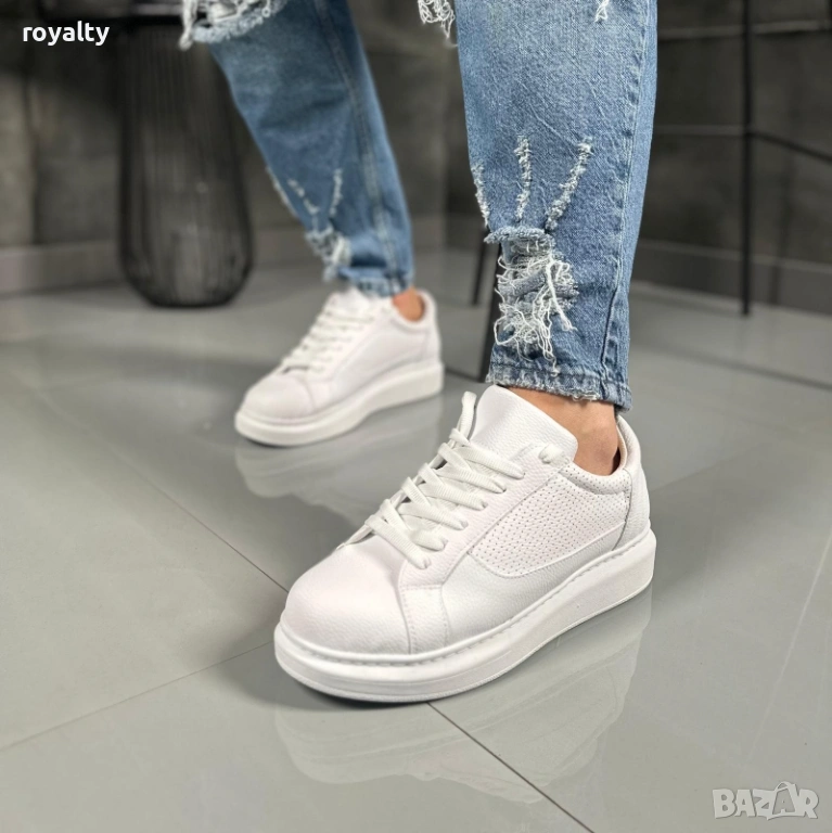 Бели Мъжки Маратонки 40-44 Номер с Кутия , снимка 1