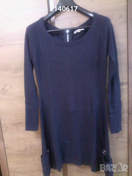 Тъмно синя рокля claire.dk N:38,фино плетиво, снимка 1