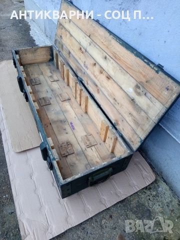 Стар Голям Военен Сандък. , снимка 5 - Антикварни и старинни предмети - 52818077