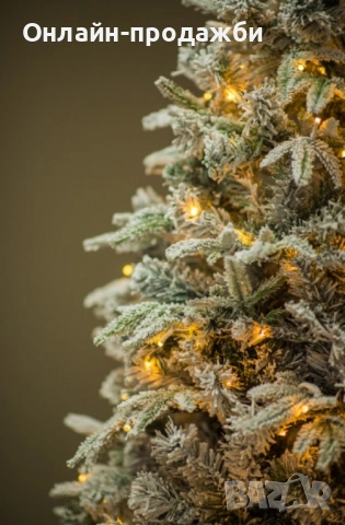 Коледна елха с бели връхчета и вградени лампи, снимка 4 - Декорация за дома - 52243564