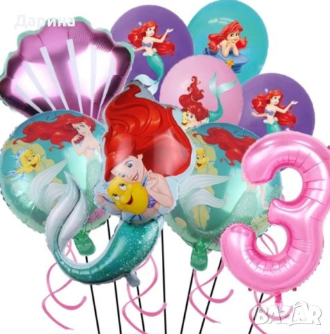 Парти сет балони Малката русалка, снимка 6 - Други - 40608688
