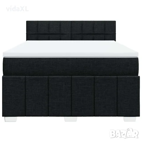 vidaXL Боксспринг легло с матрак, черно, 140x190 см плат, снимка 6 - Спални и легла - 56146920