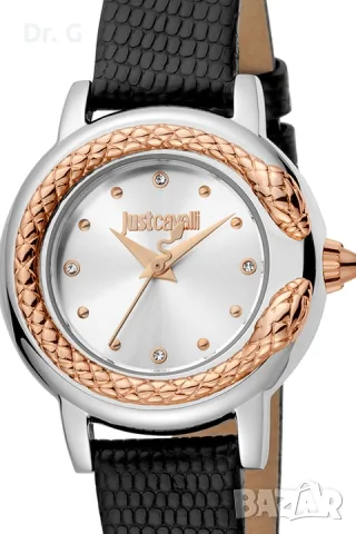 Just Cavalli часовник с естествена кожа и Swarovski елементи