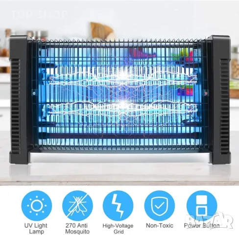 Zapoop Лампа за унищожаване на мухи и комари, 2500V, 20W UV, снимка 2 - Други стоки за дома - 49417958
