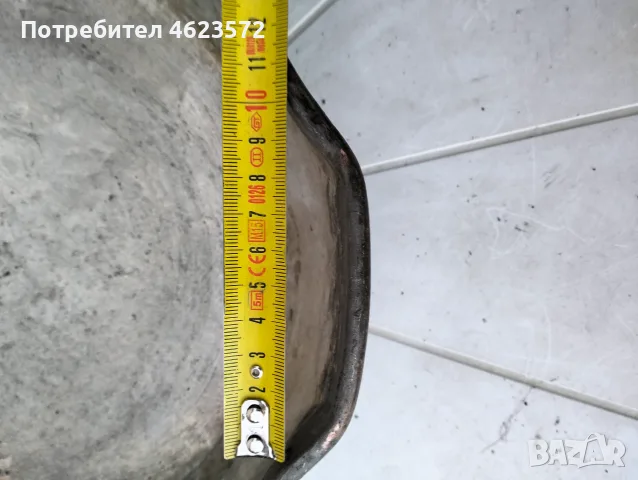 Стара медна тава за лютеница, снимка 4 - Антикварни и старинни предмети - 56247123
