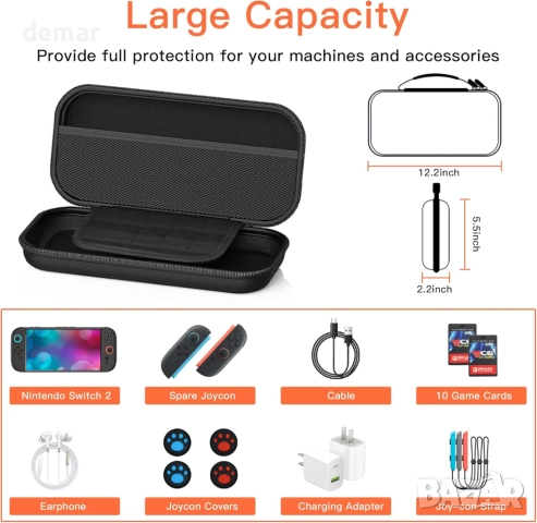 OCYEMY 20 в 1, калъф за носене и аксесоари за Nintendo Switch 2 (2025), снимка 2 - Аксесоари - 51542223