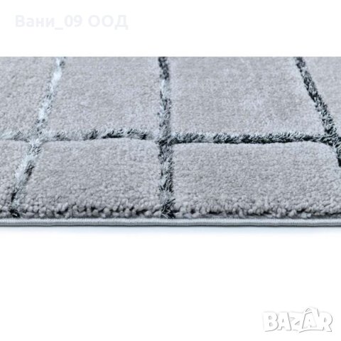 Сив килим с модерен дизайн, снимка 4 - Килими - 41899521