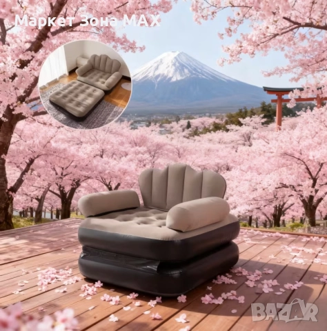 Преносим Надуваем Къмпинг Фотьойл 5 в 1 – Мек и Удобен, снимка 4 - Дивани и мека мебел - 52887303