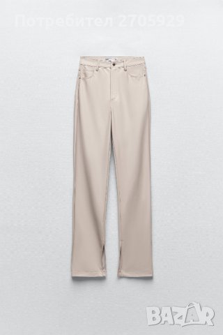 Нов Zara кожен панталон с цепки, размер 38(S/M), снимка 5 - Панталони - 42526902